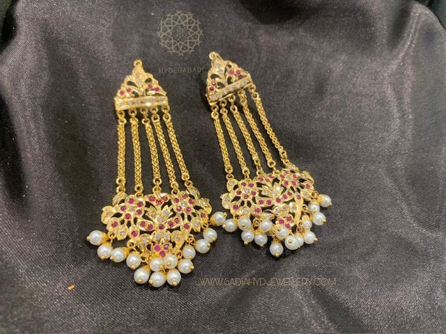Red Chain Jhumar Earring