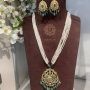 Fazalkha Real Emerald Poth Pendant Set