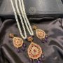 Sanam Red Purple Pendant Set