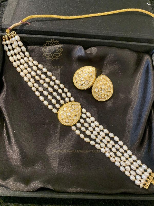 Jabin Pokhraj Real Pearl Guluband Set