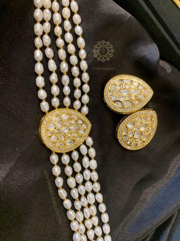 Jabin Pokhraj Real Pearl Guluband Set