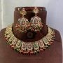 Rasha Red Green Necklace Set