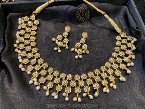 Aadila White Necklace Set